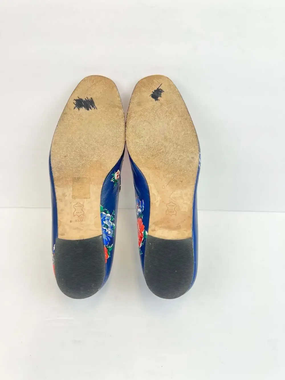 Tory Burch Jessa Floral Print Leather and Fabric Horsebit Loafers 8.5M Shoes